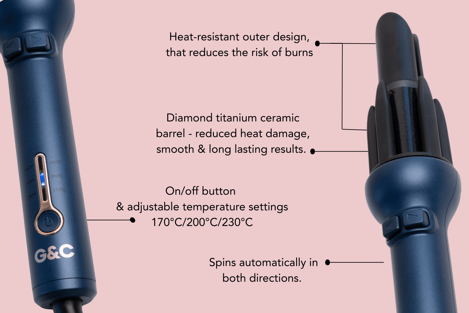 G&C Auto Curler – professional hair tool by Gold Class G&C automatic hair curler