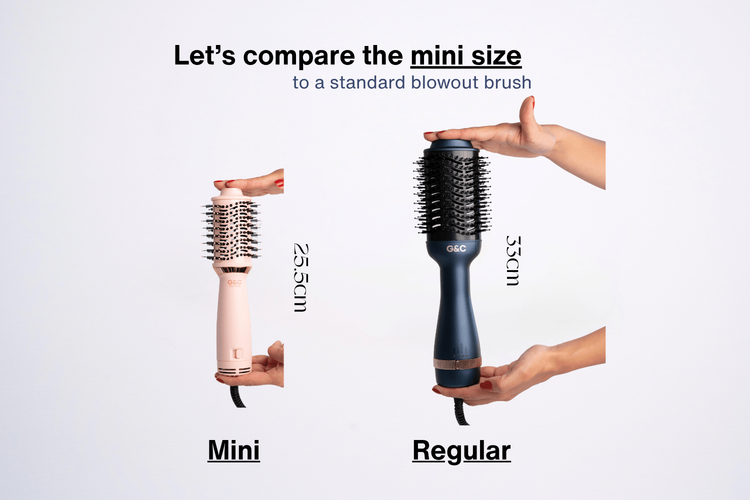 Mini Blowout Brush Dual Voltage Travel small Dryer Brush G&C – professional hair tool by Gold Class G&C