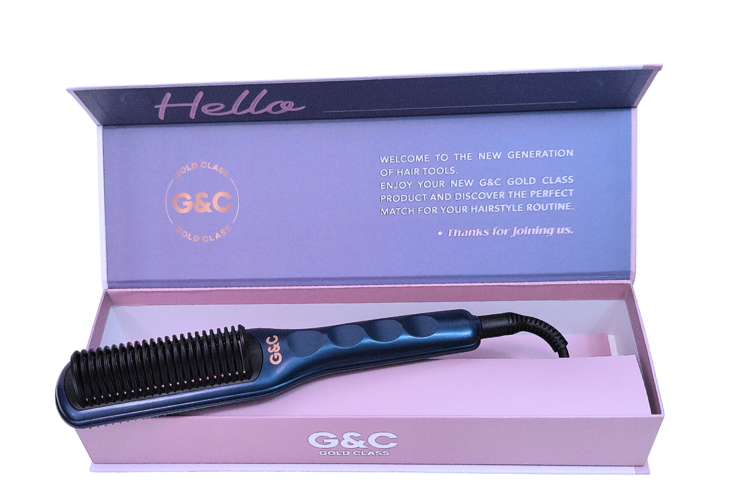 G&C Straightener Brush – Safe Titanium Ceramic Hair Straightening Brush– professional hair tool by Gold Class G&C
